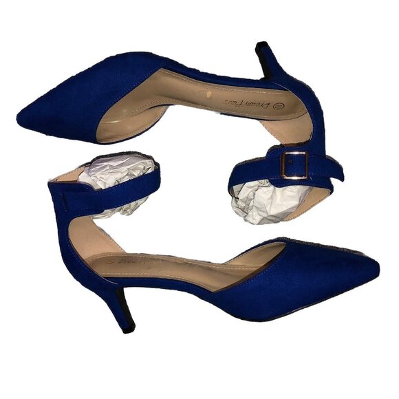 Dream Paris Lowpointed Low Heel Dress Pump Shoes Blue Size 10 - Picture 10 of 10